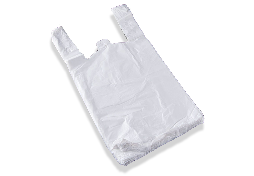 12" x 8" x 24" T-Shirt Bags White